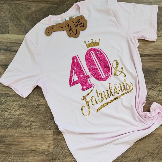 White 40 and Fabulous birthday shirt